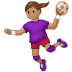 🤾🏽‍♀️ woman playing handball: medium skin tone display on Samsung